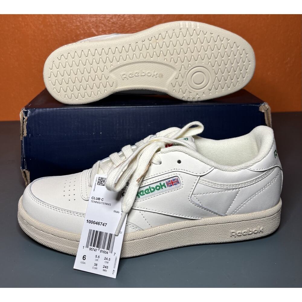 Reebok Club CJ Tennis Shoes Chalk Glen‎ Green Mens Size 6